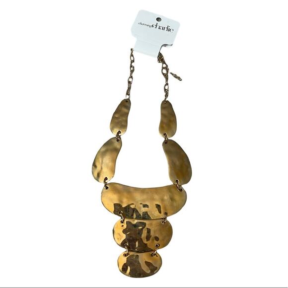 Charming Charlie Sun Kissed Gold Statement Necklace - Picture 2 of 5